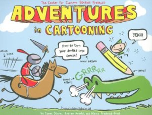 4. Adventures in Cartooning. I just checked this book back in and was shocked to discover it was not on hold! This book is well, SUPER fun. Not only is it an awesome adventure with a knight, horse, magical elf, a dragon and a princess it also teaches you how to make your own cartoons. Considering the cartoon mania that seems to be going on in our library I am not surprised this is a top pick. 